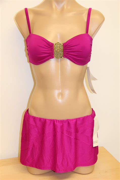 Nwt Badgley Mischka Swimsuit Bikini 2pc Set Sz 6 8 Berry Ebay