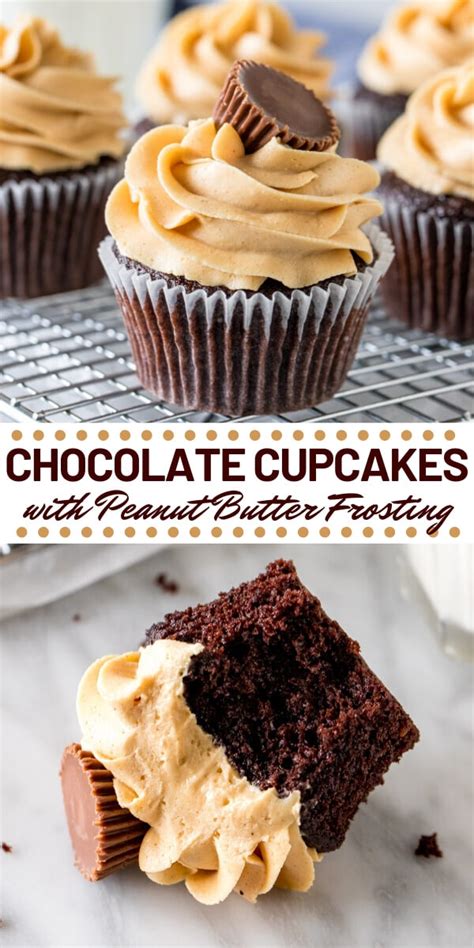 Chocolate Cupcakes With Peanut Butter Frosting Just So Tasty