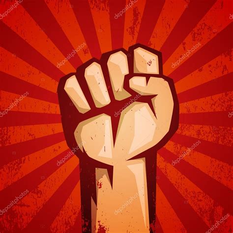 Hand Up Proletarian Revolution Stock Vector Skillup