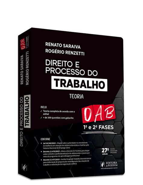 Direito E Processo Do Trabalho Teoria 1ª E 2ª Fases Da Oab 39º