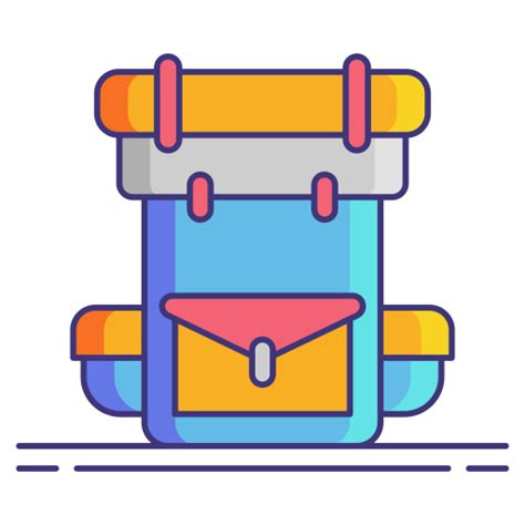 Backpack Flaticons Lineal Color Icon