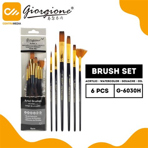 Jual Kuas Lukis Set Giorgione Mix Nylon Hair Paint Brush G H