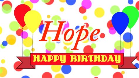 Happy Birthday Hope Song Youtube