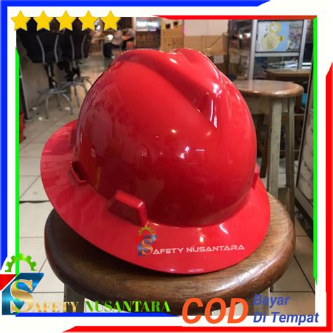 Merah Lokal Msa Full Brim Fastrack Safety Helmet Original Msa