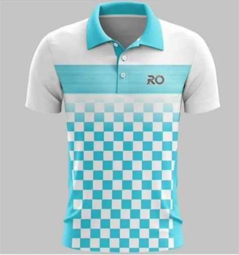 Polyester Gents Collar Neck Sky Blue Full Sublimation T Shirt At Rs 535