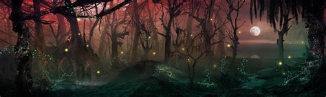 Dark Enchanted Forest Backgrounds Dark mysterious night scene background for halloween poster