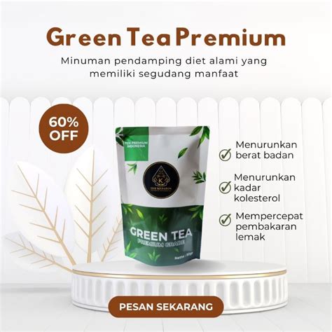 Jual Teh Hijau Green Tea Assamica Premium Grade Kemasan Gram