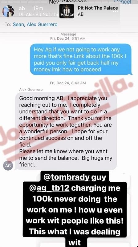 Antonio Brown Ab Leaked Text Spree Exposes Tom Brady Personal Trainer