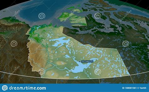 Northwest Territories Canada Highlighted With Capital Physical