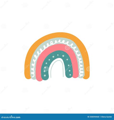 Pastel Boho Regenboog Schattige Handgetekende Moderne Stickers Voor