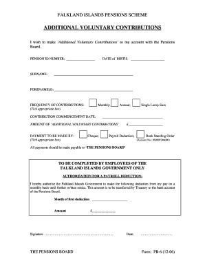 Fillable Online Fipension Co ADDITIONAL VOLUNTARY CONTRIBUTIONS