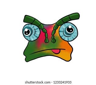 Bizarre Chameleon Tongue Sticking Out Stock Illustration 1233241933 ...