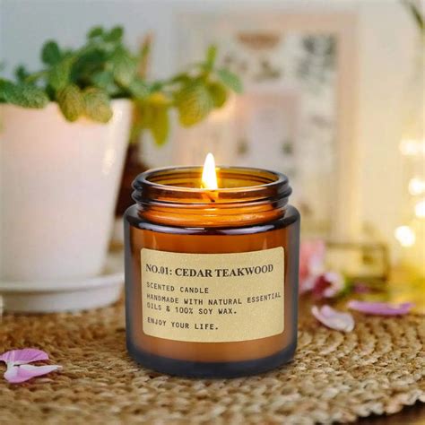 Candles For Home Scented Aromatherapy Candles Soy Wax Long Lasting Amber Jar Candles