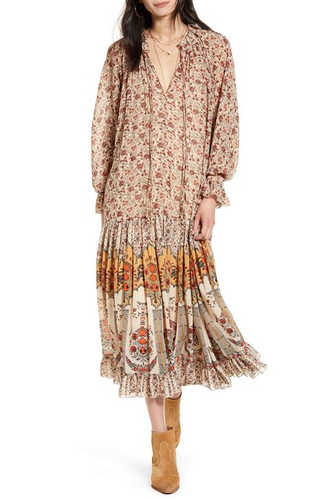 Free People Feeling Groovy Border Print Long Sleeve Dress Nordstrom