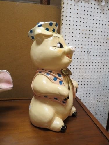 Vintage mid century modern large ceramic piggy bank - $45