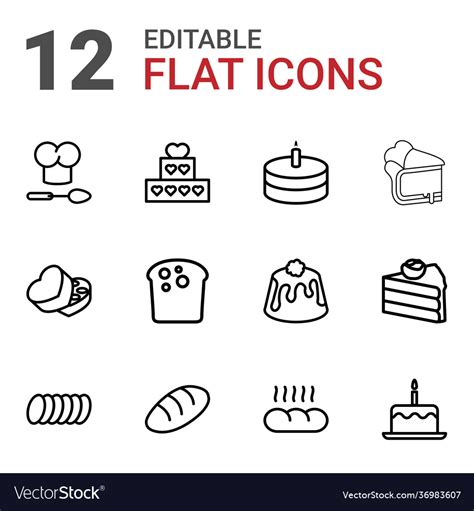 Bakery Icons Royalty Free Vector Image Vectorstock