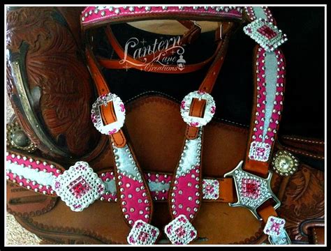 Custom Tack Set In Raspberry Pink And Metallic Crystal Ice Tack Sets