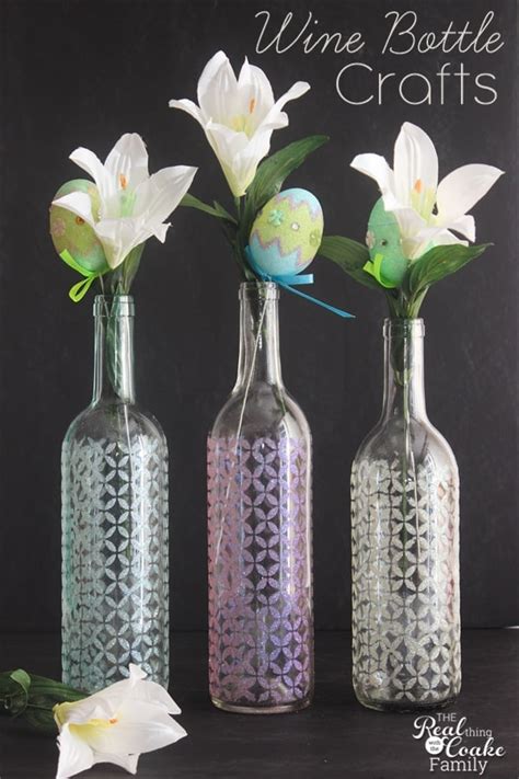 Wine Bottle Crafts Make Spring Vases