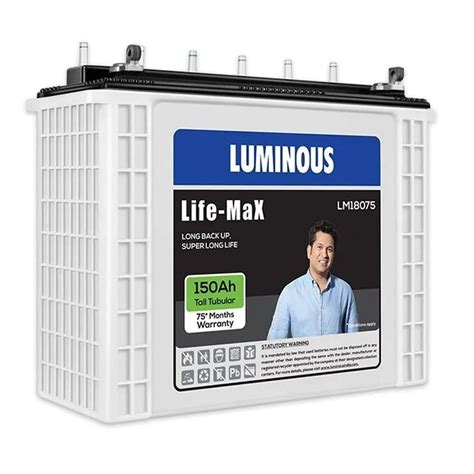 Luminous Life Max 18075 150 Ah Inverter Battery At Best Price In Bhopal