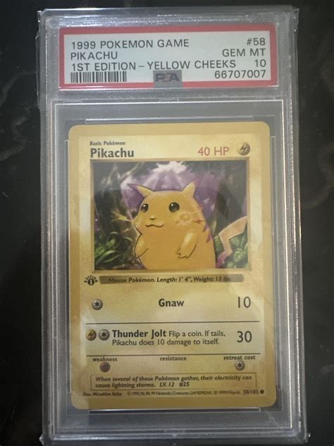 Pikachu Yellow Cheeks Shadowless Base Set Pokemon Values Mavin