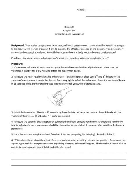 Biology Lab Homeostasis And Exercise Answer Key 40 Pages Answer In