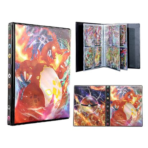 Pokemon Cards Album Book Holographic Charizard Mewtwo Holder Anime Card ...