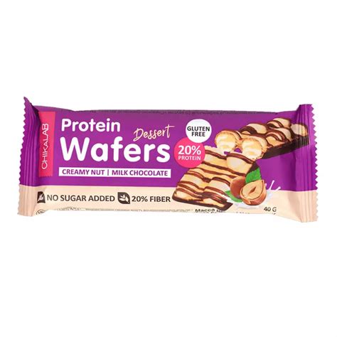 Chikalab Protein Wafers 40g Creamy Nut And Milk Chocolate A1 Protein