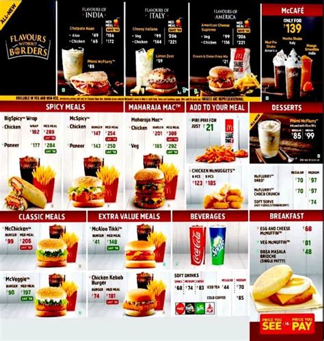 McDonald's Food Menu Prices