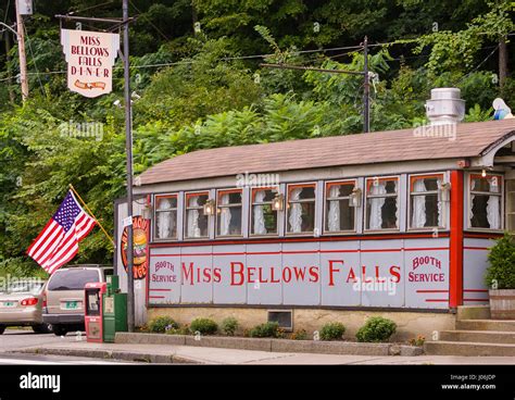 BELLOWS FALLS, VERMONT, USA - Miss Bellows Falls Diner, historic small ...