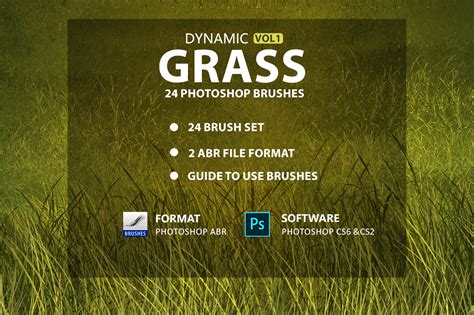 Grass Photoshop Brushes On Yellow Images Creative Store 133060