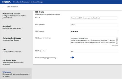 Configuring The Cbis Extension