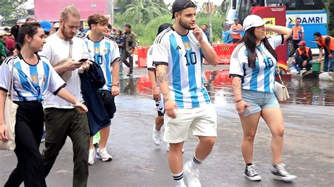 Antusias Supporter Argentina Venezuela Jerman USA Di Stadion Si