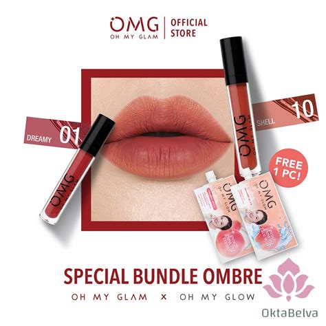 Jual Lip Ombre In Omg Oh My Glam Matte Kiss Lip Cream Mauve Nude