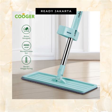 Ultra Green Standing Microfiber Mop Alat Pel Lantai Tarik Otomatis