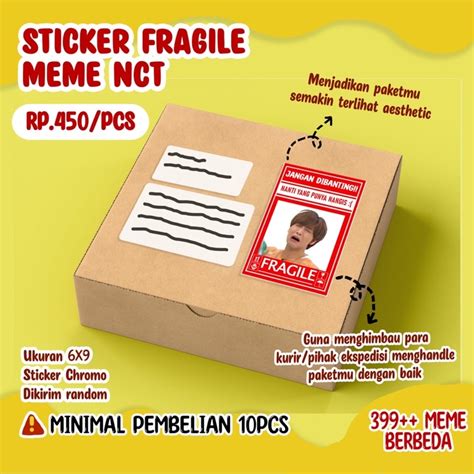 Jual Sticker Fragile Meme Lucu Unik Untuk Paket Kpop Jangan Di