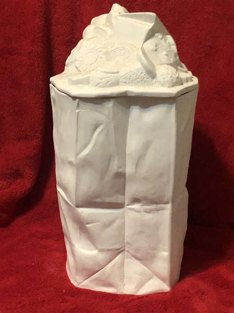 Very Rare One Of A Kind Vintage Ceramic Grocery Bag Cookie Jar In