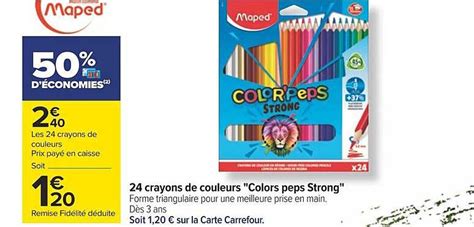 Promo Crayons De Couleurs Colors Peps Strong Maped Chez Carrefour