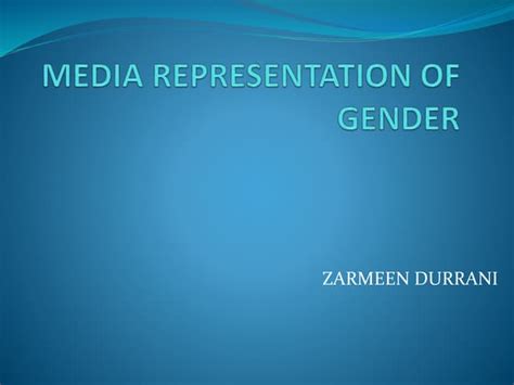 Media Representation Of Gender Ppt