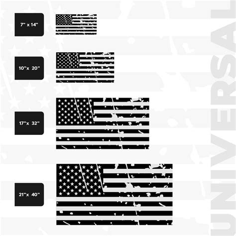 Distressed American Flag Decal Set Universal Etsy