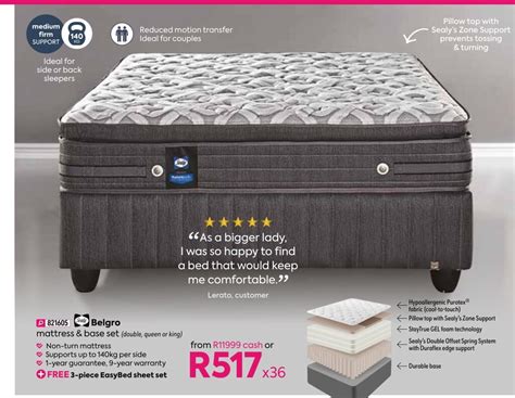 Belgro Mattress And Base Set Offer At Homechoice