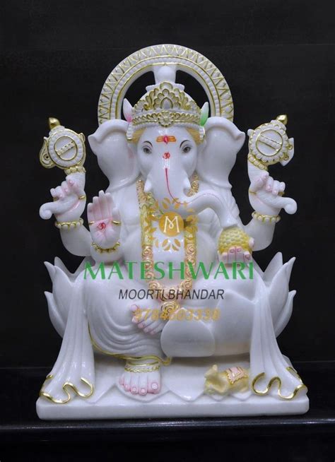 White Marble Ganesh Statue Inch To Inch Home At Rs In Jaipur