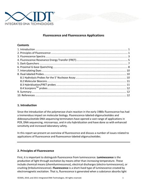 Fluorescence and Fluorescence Applications - DocsLib