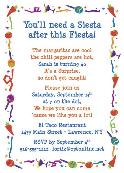 Fiesta Birthday Party Invitations Personalized Fiesta Cutouts Candy ...