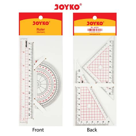 Jual ACRYLIC RULER SET JOYKO RL ACS1 BUSUR PENGGARIS SET ISI 4