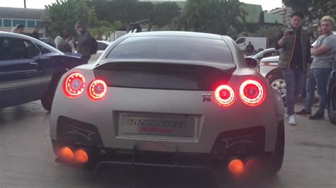 Hp Nissan Gtr From Hell Revs Flames And Acceleration Youtube