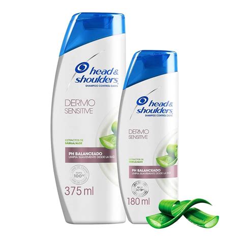 Shampoo Head And Shoulders Dermo Sensitive Extractos De Sábila Aloe 375 Ml 180 Ml Walmart