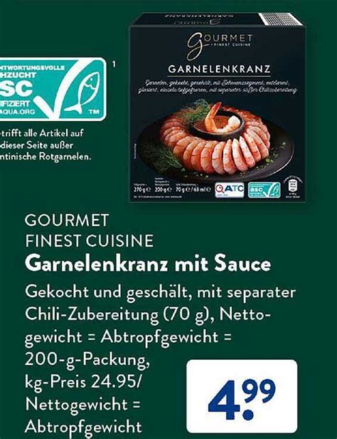 Gourmet Finest Cuisine Garnelenkranz Mit Sauce Angebot bei ALDI SÜD