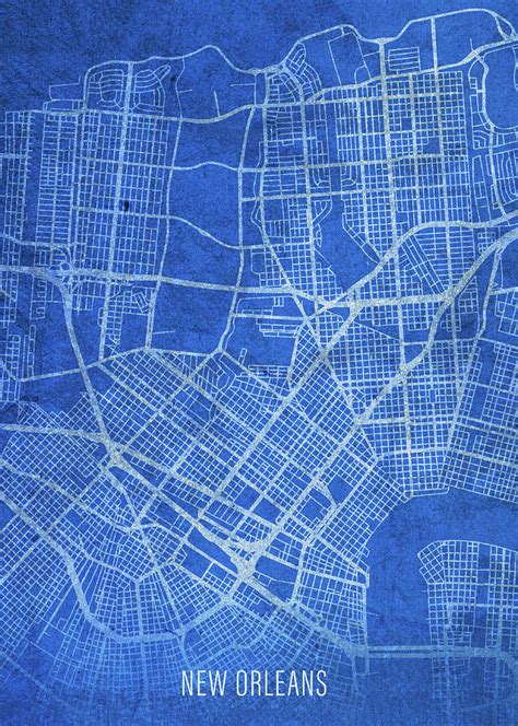 New Orleans Louisiana City Street Map Blueprints Mixed Media By Design