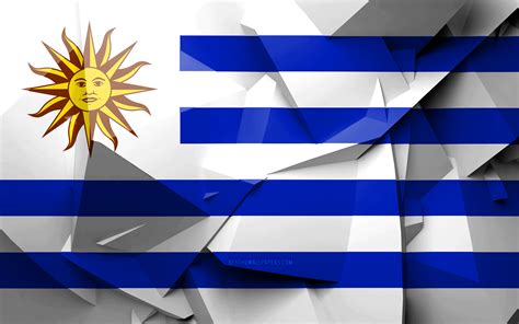 Download Wallpapers 4k Flag Of Uruguay Geometric Art South American