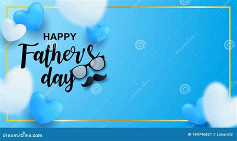 Happy Fatherâ€™s Day Greeting Card Design With Heart Necktie Glasses